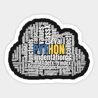 Python Word cloud t shirt for Programmers Sticker